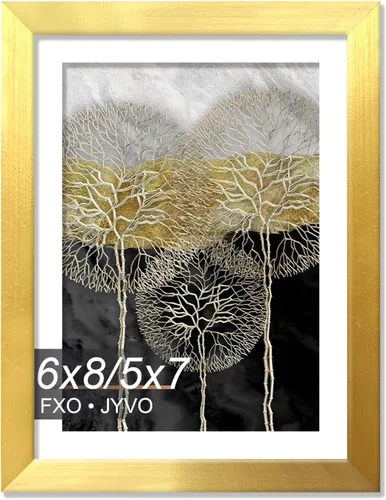 Vista 145 de Fxojyvo Marco de Fotos de 4x6, Muestra Foto de 3.5x5 con Paspartú o 4 x 6 Sin Paspartú, Liviano y de Alta Transparencia Marco de 4 por 6 para Pared