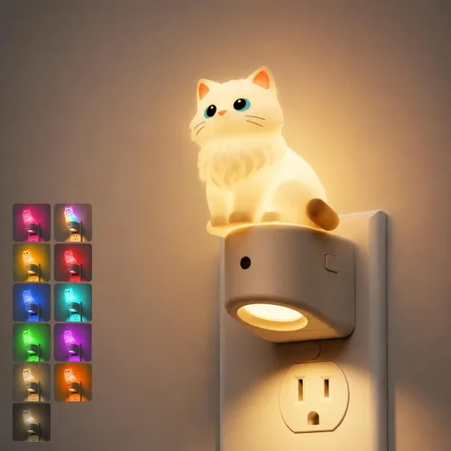 Vista 34 de L LOHAS LED Luz nocturna enchufable para niños, lindo pato, cambio