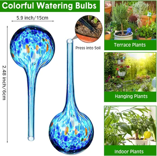 Vista 2 de 16 unidades de dispositivos de riego de plantas de 5.1 fl oz pequeños globos de riego automático para macetas de interior y exterior, globos