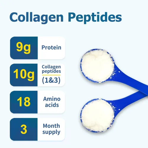 Vista 3 de Zammex Péptidos de colágeno en polvo sin sabor 60+90 porciones