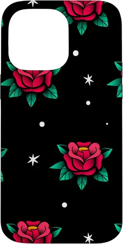 Vista 20 de Roses Fifties Black Red Rockabilly Pinup Rose Retro Fashion Case for iPhone 17