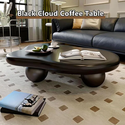 Vista 2 de Cloud - Mesa de centro moderna, mesa de centro irregular, mesa de centro pequeña para sala de estar, mesa de centro única, mesa de centro baja, mesa