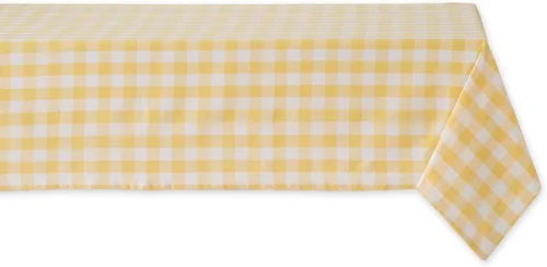 Vista 18 de DII Checkered Tabletop Collection 100% algodón, lavable a máquina, camino de mesa, 14x108, amarillo