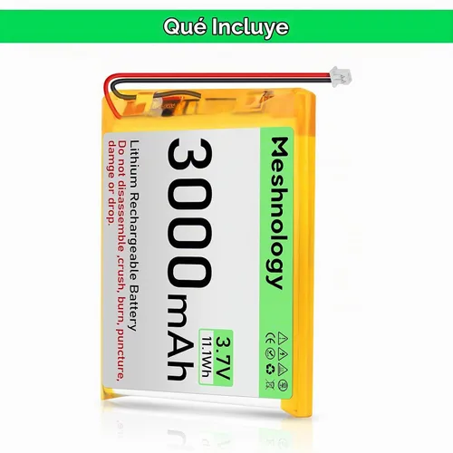 Vista 8 de Batería LiPo de 3.7 V 3000 mAh recargable 1S 755060 Batería de polímero de litio con placa de protección cinta de goma aislada, enchufe micro JST