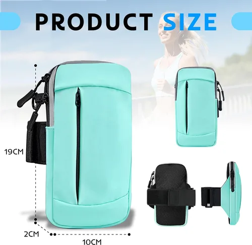 Vista 2 de Brazalete para correr, correa deportiva ajustable para correr, brazalete de entrenamiento para iPhone, bolsa de celular para ejercicio para hombres