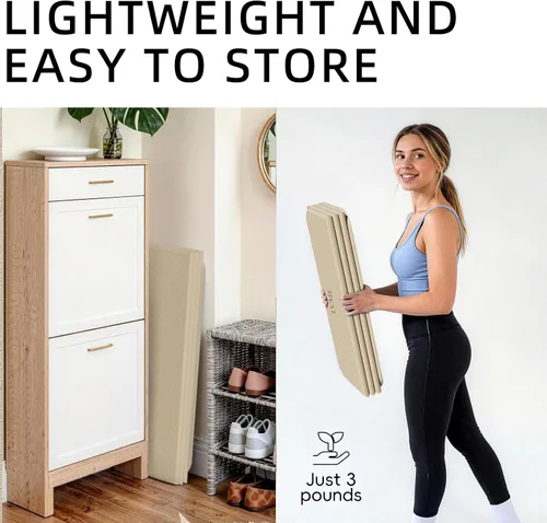Vista 3 de Foldable Yoga Mat 75"x31" – 0.24" Thin Easy to store & carry – takes little space. Exercise mat: non-slip for home gym. Pilates mat: odor-free &