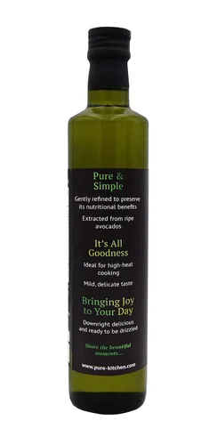 Vista 2 de Pure Kitchen Aceite de aguacate 100% puro, sin OMG, alto punto de humo 16.9 fl oz