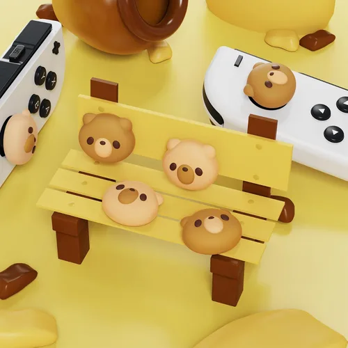 Vista 3 de PlayVital Tapas de palanca de mando para Nintendo Switch, tapas de palanca de pulgar para Switch Lite, cubierta analógica para Switch OLED Joycon