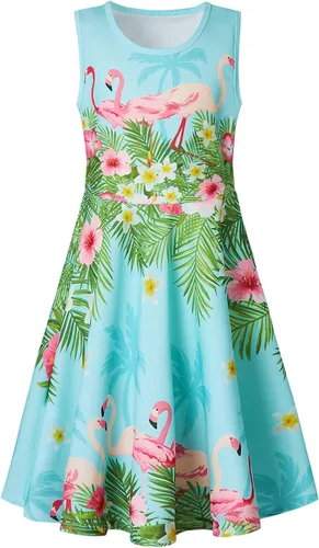 Vista 14 de BFUSTYLE - Vestido de verano sin mangas con estampado floral para niñas de 4 a 15 años Regreso a la escuela 01