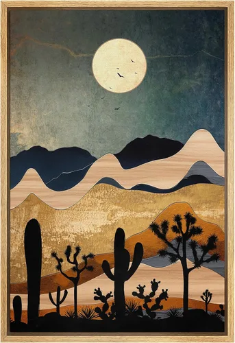 Vista 24 de SIGNFORD Lienzo Enmarcado Impresión Arte de Pared Océano Pastel Luz del Sol Puesta de Sol Horizonte Naturaleza Vida Silvestre Ilustraciones Arte