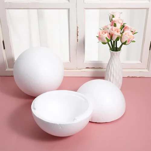 Vista 8 de Holibanna Bolas de espuma blanca, 2 bolas de poliestireno para manualidades, bolas de espuma de poliestireno para decoración del hogar, proyectos