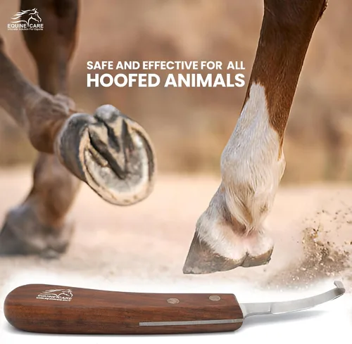 Vista 9 de Equine Care Cuchillo de pezuña de hoja corta para zurdos para recorte de pezuñas de caballo
