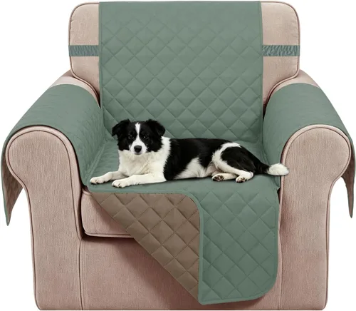 Vista 20 de Fundas para Silla Reclinable Reversibles Funda de Sofá para Mascotas Protector de Muebles Lazy Boy (Silla 23'', Beige/Beige)