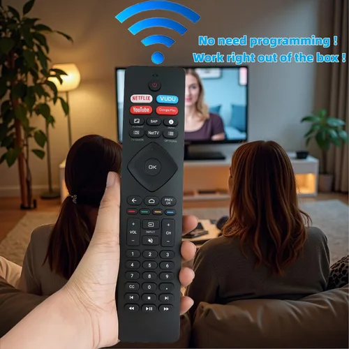 Vista 2 de Mando a distancia de repuesto compatible con Philips Android Smart TV 43PFL5604/F7 55PFL5766/F7 50PFL5766/F7 55PFL5604/F7A 65PFL5766/F7