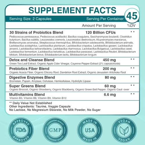 Vista 7 de ZEBORA Probióticos para la salud digestiva de mujeres y hombres con 120 mil millones de UFC, probióticos para hombres y mujeres para la salud