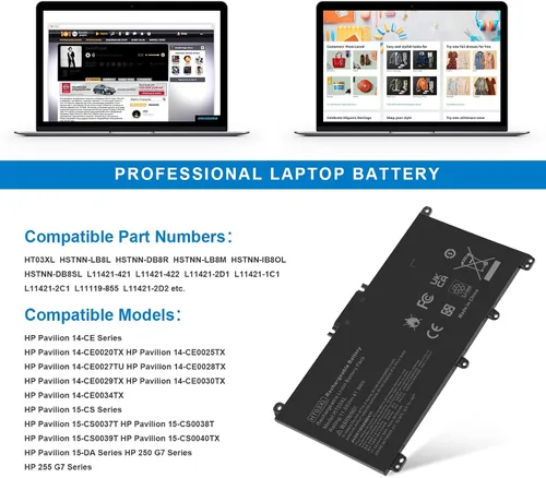 Vista 7 de Batería para portátil Fancy Buying HT03XL L11119-855 para HP Pavilion 14-CE 14-CF 14-DF 14-DQ 14-DK 14M-DH 15-DA 15-DB 15-DW 15-DY 17-by 17-CA