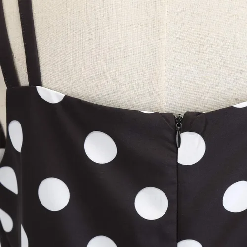 Vista 6 de Vestido vintage con tirantes delgados de los años 50, Audrey Hepburn Rockabilly, vestido de cóctel y fiesta de té y regreso a casa