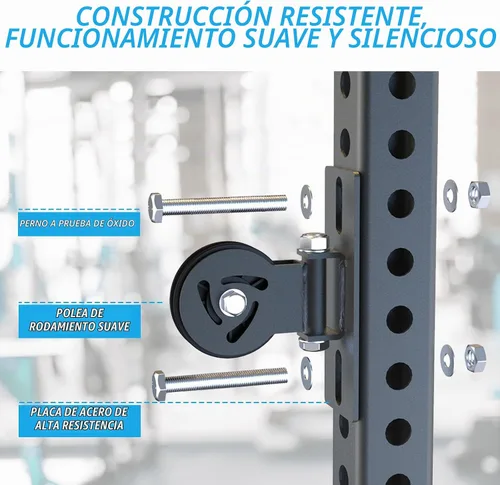 Vista 4 de J Bryant Sistema de polea para rack de alimentación – Se adapta al tamaño de agujero de 5/8 pulgadas, accesorio de polea de cable para bastidores