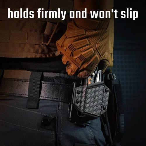 Vista 6 de TACTICAL GEEK TX1 - Funda multiherramienta EDC, funda ajustable con clip trasero para cinturón, multiherramienta no incluida (negro)