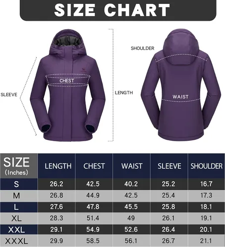 Vista 7 de CAMELSPORTS Chaqueta impermeable de esquí de montaña para mujer, con forro polar, impermeable, resistente al viento, con capucha para otoño e
