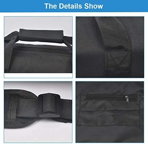 Vista 4 de Funda de transporte para trípode, bolsa de trípode resistente con correas para el hombro y asas, funda monopie multifuncional para soporte de 27.6 in