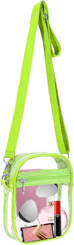 Vista 9 de Bolsa transparente aprobada para estadios, bolsa cruzada transparente con bolsillo frontal para conciertos, eventos deportivos, festivales