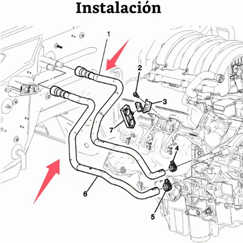 Vista 3 de Manguera de entrada y salida de calentador para GMC Sierra Chevy 23126442