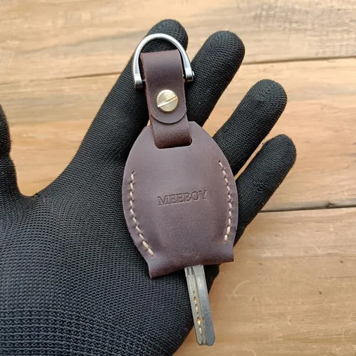 Vista 13 de Handmade Keychain Leather Protective Key Holder Large Capacity Protective Case Key Cover Protective Case Keychain