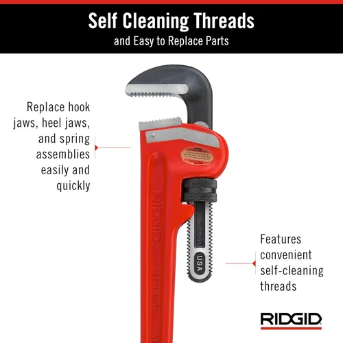 Vista 7 de Ridgid 31035 model 36 Heavy-Duty Straight Pipe Wrench, 36" Plumbing Wrench