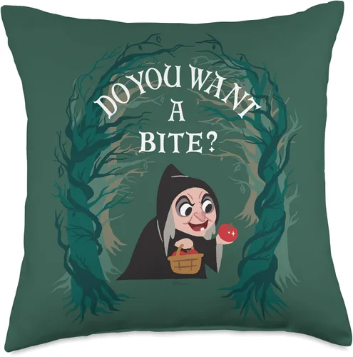 Vista 5 de Disney Villains Kawaii Evil Witch Do You Want A Bite - Cojín de cojín (16.0 x 16.0 in), multicolor