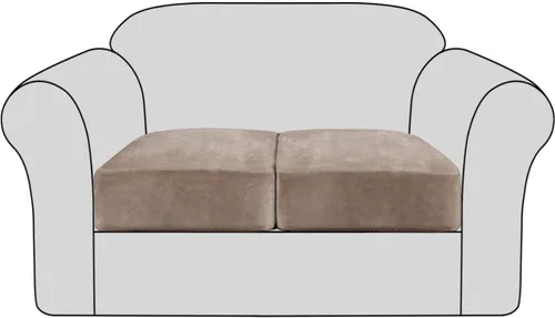 Vista 12 de Fundas de cojín elásticas de terciopelo para sofá, fundas de cojín de felpa suave, protector de muebles, funda de cojín antideslizante con parte