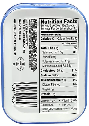 Vista 2 de Trader Joe's - Filetes de trucha ahumados en aceite sin piel, lata de 3.9 onzas, (paquete de 6)