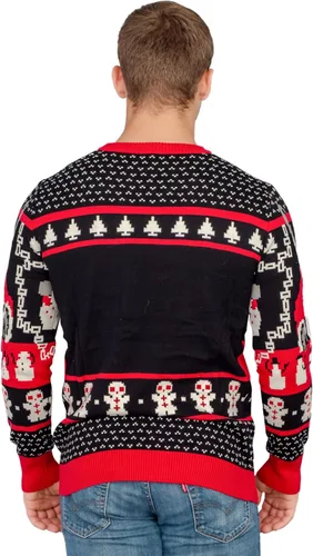 Vista 4 de Ripple Junction suéter tejido estilo Krampus de Navidad feo