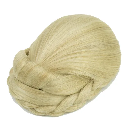 Vista 22 de IMISSU Cubierta de pelo trenzado con moño, piezas de cabello en forma de dona, coleteros para cabello con clips de peluca, recogida y recogida
