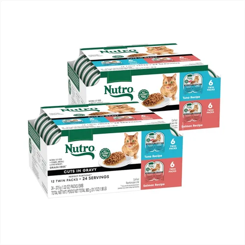Vista 15 de NUTRO Cortes de comida húmeda natural para gatos sin granos* en salsa de pollo, (24) bandejas de 2.64 onzas Perfect Portions