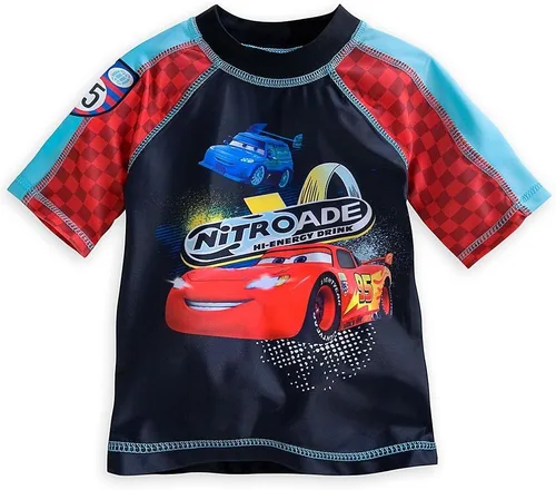 Vista 2 de Tienda de Disney Cars Lightning McQueen Boy RASH GUARD & Swim Trunks Set Tamaño 56