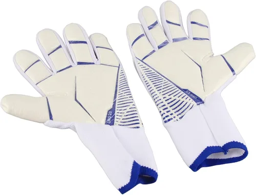 Vista 2 de Guantes de portero de fútbol, agarre de palma de látex antideslizante con protección para los dedos, guantes de portero de fútbol de nailon