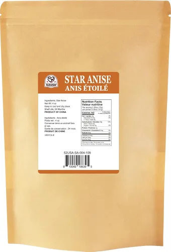 Vista 7 de 52USA Anís Estrellado Entero, 4 Onzas (Paquete de 1), Anís Estrellado Chino Verificado SIN OGM, Vainas de Anís Estrellado Seco para Té y Repostería