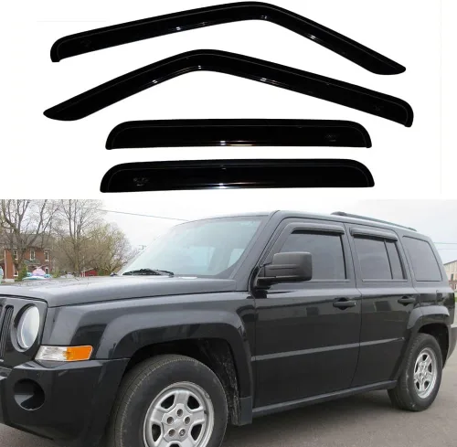 Vista 15 de Deflector de ventilación para visera lateral, montaje exterior, cinta inastillable, protección solar y lluvia, apto para Jeep Grand Cherokee