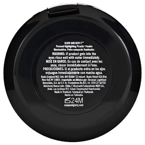 Vista 2 de Soap & Glory Glow & Dew it - Polvo prensado resaltador, maquillaje resaltador prensado suave y aterciopelado, resaltador húmedo ultra reflectante