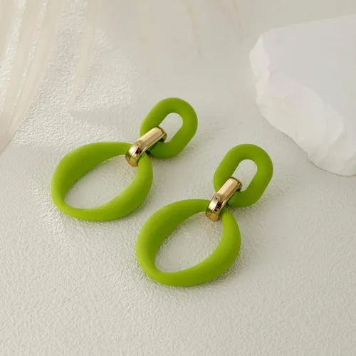 Vista 3 de Aretes rectangulares de acrílico, cuadrados acrílicos, ovalados, aretes de gota para mujer