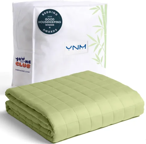 Vista 14 de YnM Manta con peso refrescante para adultos, manta pesada de 10 libras para una persona de 90 libras, perfecta para personas que duermen con calor