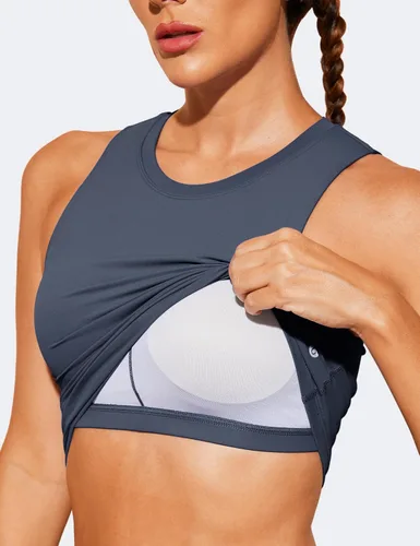 Vista 3 de Natural Feelings - Sujetadores deportivos sin mangas, con relleno extraíble, para mujer ombligueras para yoga, entrenamiento, correr