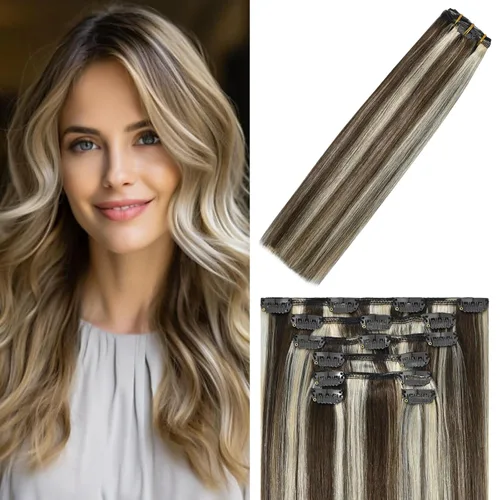 Vista 22 de WindTouch - Extensiones de cabello humano liso con pinzas, color negro azabache, 2.47 onzas, N.° 1, 12 pulgadas, 7