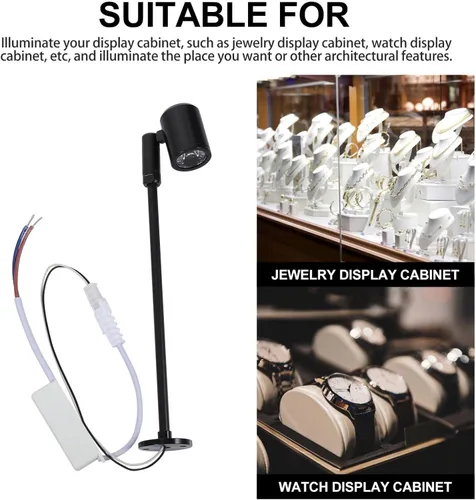 Vista 6 de 2 unids/set LED 3 W brillante lámpara de lectura joyería proyector 8.2 in mini lámpara de pie creativa lámpara de mesa decoración para dormitorio