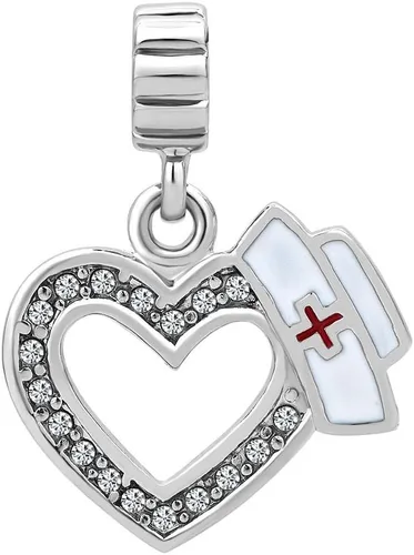Vista 3 de LovelyCharms Pulsera con diseño de corazón y gorro de enfermera