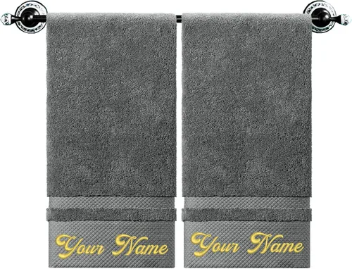 Vista 11 de Toallas de mano personalizadas con monograma para baño, toallas personalizadas con nombres, toallas bordadas de lujo 100% algodón como regalo