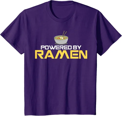 Vista 62 de Camiseta de fideos de anime japoneses Powered By Ramen, Negro, S