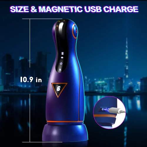 Vista 7 de Máquina sexual de succión automática para mamadas, masturbador masculino LED, juguetes sexuales para adultos, calefacción vibratoria, manos libres