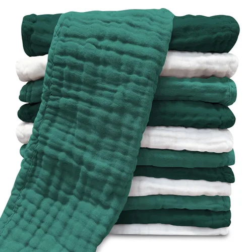 Vista 10 de Paños de muselina para eructos para bebé, 100% algodón, para unisex, niño, niña - Grandes 20" x 10", productos esenciales para recién nacidos, ultra
